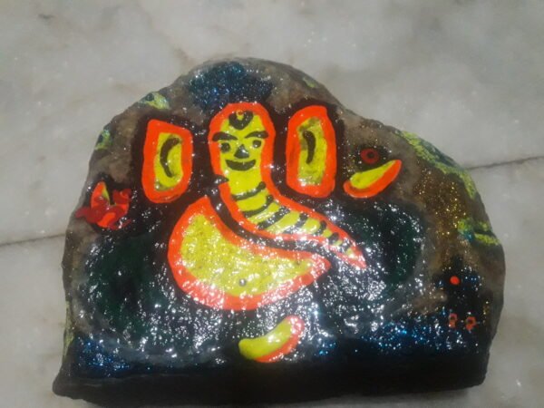 Glowing God Ganesha - HandMade Rock ART - Image 2